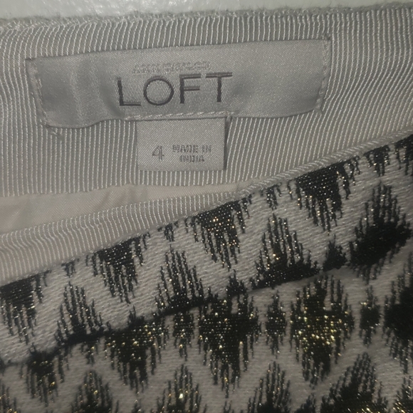 LOFT Diamond Jacquard Skirt  Beige Blac - Picture 4 of 4